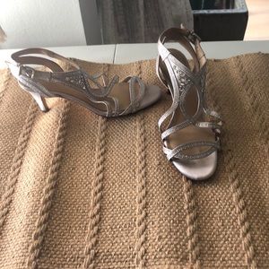 Silver and diamond heels